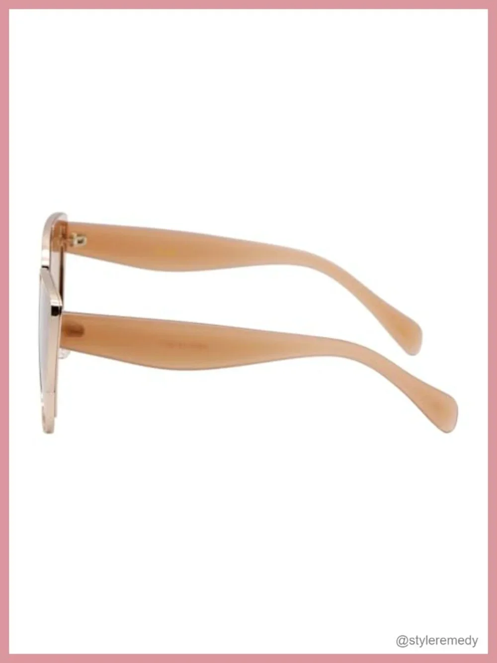 Oversized Cat-Eye Sunglasses Metal Square Frame UV400